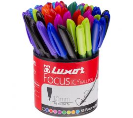 Ручка шариковая Luxor "Focus Icy" ассорти,цветной стержень, 1,0мм
