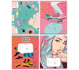 Тетрадь 18л., клетка BG "Девочки рулят", 70г/м2, выборочный лак Т5ск18_вл 11721