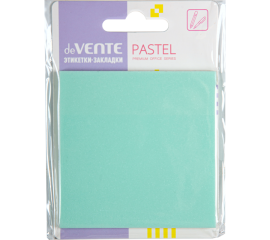 Блок с клеевым краем 76х76 мм пластиковый прозрачный искрящийся изумрудный 50 л deVENTE Pastel