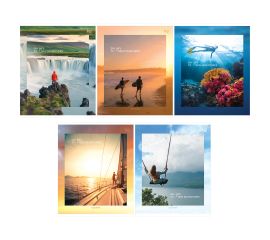 Тетрадь 96 л А5 клетка скоба "Journey" эконом (ассорти)