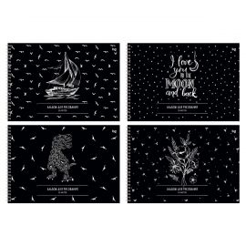 Альбом для рисования 20л., А4, на гребне BG "Черный стиль", эконом АР4гр20 12835