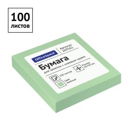 Блок для записи клейкий 50*50мм OfficeSpace 100л, зеленый