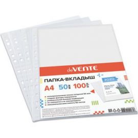 Вставка в сегрегатор А4 глянцевая 50 мкм 100 шт. в упаковке (до 60 листов) deVENTE/10