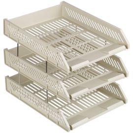 Набор лотков горизонтальных OfficeSpace, 3шт., на метал. стержнях, серый 300807