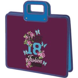 Папка для тетрадей 1 отд., А5+, пластик на молнии с ручками "Сollege Girl" deVente