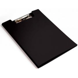 Папка с клипом  A4, черная deVente с крышкой