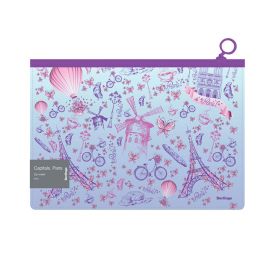 Папка-конверт на молнии Berlingo "Capitals. Paris", 180мкм, с рисунком ZBn_A4401