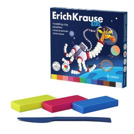 Пластилин 12 цветов 216 г. ErichKrause Kids Space Animals со стеком