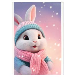 Блокнот 40 л А6 клетка скоба "Зайка зимой"