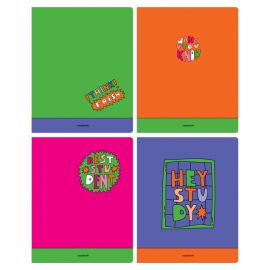 Тетрадь 48 л А5 клетка скоба "Эй, учись!" (ассорти) /4/56