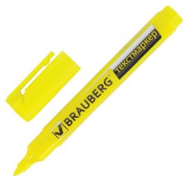 Текстовыделитель BRAUBERG "Energy", ЖЕЛТЫЙ, линия 1-3 мм