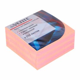 Бумага для заметок с клеевым краем deVente  неон (малиновый) 51х51 мм ,  2 цветов, 250 л