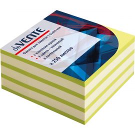 Бумага для заметок с клеевым краем deVente  неон (зеленый) 51х51 мм , 2 цвета, 250 л