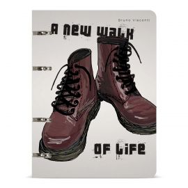 Тетрадь 80 л А5 линия на кольцах "BOOTS. Коричневые ботинки"