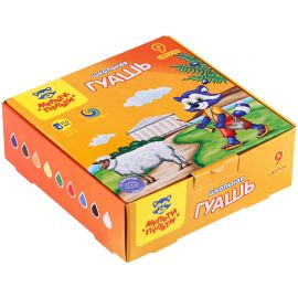 Гуашь Мульти-Пульти "Енот в Греции", 09 цветов, 17,5мл, картон ГК_33582