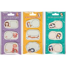 Бумага для заметок с/к "deVENTE. Cat, Penguin, Hedgehog" 55x55мм 3x20л