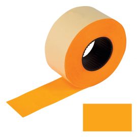 Этикетка-Ценник 26х16 оранж прямоугольная с перф