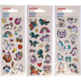 Набор наклеек для творчеcтва 7х17 см объмные многоразовые "Unicorn" deVente