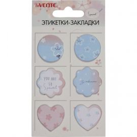 Закладки бумажные 25х25 мм 6 л. по 20 л Flowers deVente