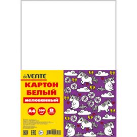 Картон белый А4 8 л "Панда" мелованный, односторонний
