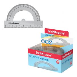 Транспортир 10 см 180" пластиковый прозрачный Clear/Прозрачность ErichKrause