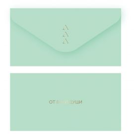 Конверт для денег MESHU "Нежная мята", 85*164мм, soft-touch, фольга MS_55129