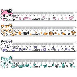 Линейка 15 см, гибкий пластик, непрозрачная, фигурная, deVENTE Cat