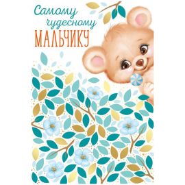 Открытка Империя поздравлений "Самому чудесному мальчику!", 122*182мм, фольга