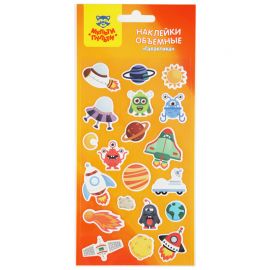 Наклейки объемные Мульти-Пульти "Галактика", 10*22см, 20 наклеек, инд. уп., европодвес