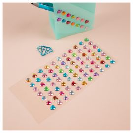 Наклейки акриловые MESHU "Small hearts", 25*10см, стразы, 91 наклейка, инд. уп., европодвес MS_46769