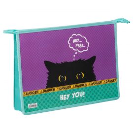 Папка для труда 2 отделения, А4, ArtSpace "Spy Cat", 325*230*100мм, пластик, на молнии ПТР-22_48949
