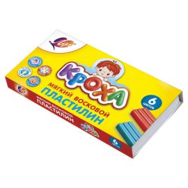 Пластилин ЛУЧ "КРОХА" 6цв.со стеком, мягкий