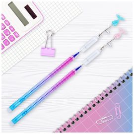 Ручка гелевая стираемая MESHU "Mermaids" синяя, 0,5мм, корпус ассорти, с топпером 296404