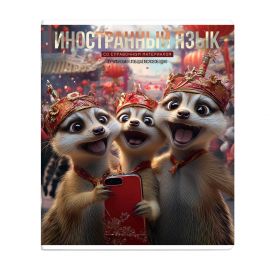 Тетрадь предметная 48 л А5 клетка скоба "Селфи" - Иностранный язык