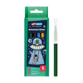 Фломастеры ArtSpace "Космос", 06цв., картон, смываемые, европодвес WP_92287