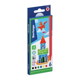 Фломастеры BERLINGO"Замки",6 цв,картон.упаковка
