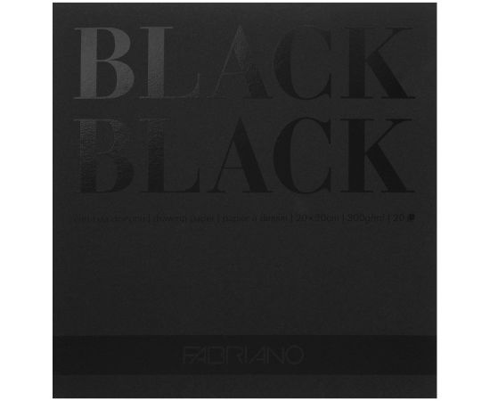 Альбом для эскизов и зарисовок 20л. 200*200мм на склейке "BlackBlack", 300г/м2, черная бумага