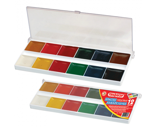 Акварель "Пифагор",12 цв.,медовая,пластик