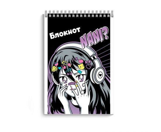 Блокнот 40 л А7 клетка спираль "Манга"/5/160
