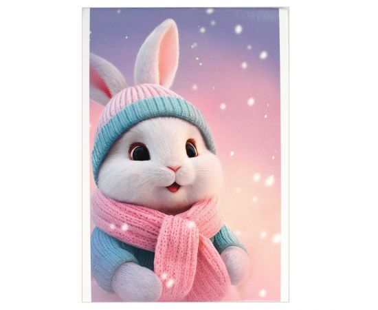 Блокнот 40 л А6 клетка скоба "Зайка зимой"