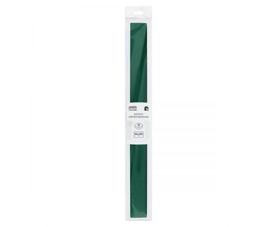 Бумага крепированная ТРИ СОВЫ, 50*250см, 32г/м2, темно-зеленая, в рулоне, пакет с европодвесом CR_43