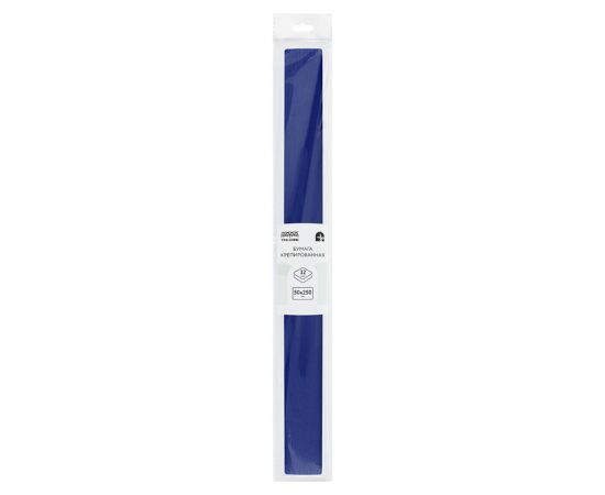 Бумага крепированная ТРИ СОВЫ, 50*250см, 32г/м2, темно-синяя, в рулоне, пакет с европодвесом CR_4397