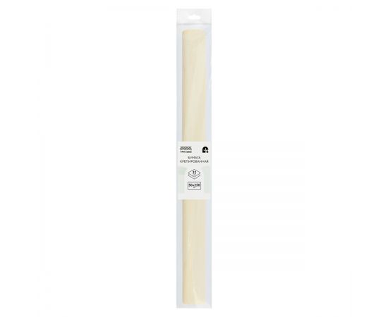 Бумага крепированная ТРИ СОВЫ, 50*250см, 32г/м2, шампань, в рулоне, пакет с европодвесом CR_43945