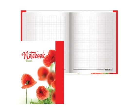 Блокнот А6, 80 л., обложка ламинированная, клетка, BRAUBERG, 110х147 мм