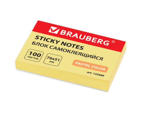 Блок для записи клейкий 76*51мм BRAUBERG 100л