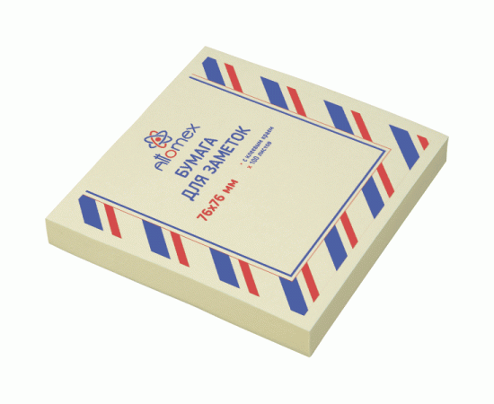 Бумага с клеевым краем 76х76 мм 100 л желтая Attomex