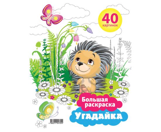 Большая раскраска А4 на гребне,40стр.СПЕЙС,ассорти
