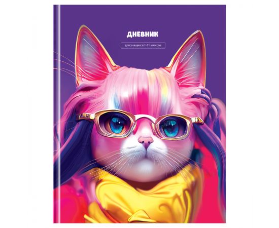 Дневник 1-11 кл. 40л. (твердый) BG "Magic cat", глянцевая ламинация Д5т40_лг 12609