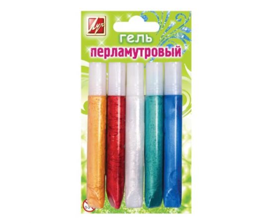 Гель-клей ЛУЧ,с блестками перламутровый,5 цв.