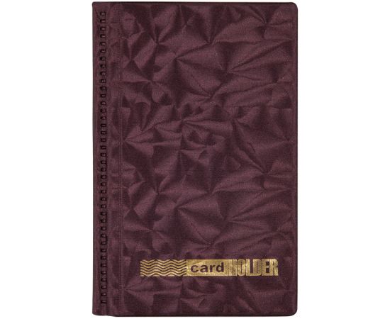 Визитница настольная OfficeSpace на 96 визиток, 3 ряда, ПВХ, бордо 260776